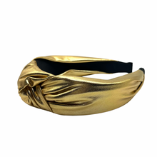 Load image into Gallery viewer, Metallic Gold Topknot Headband
