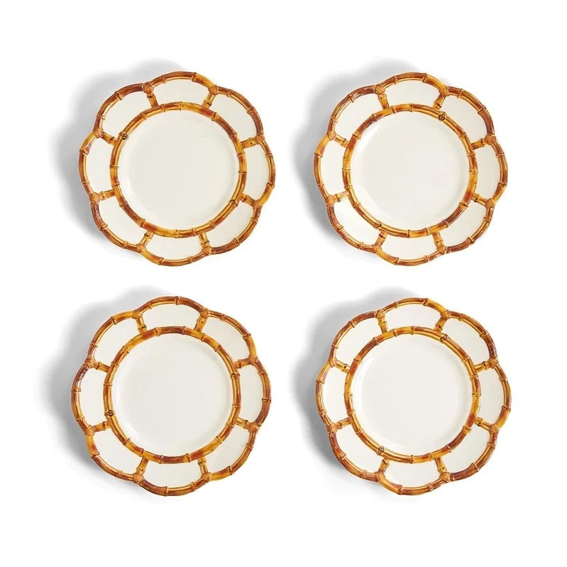 Bamboo Melamine Plates (Set of 4 - Two Size Options)